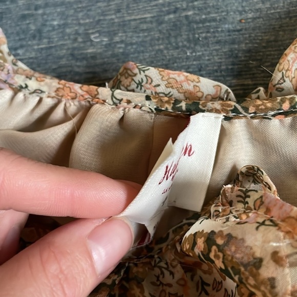 Hayden Ruffle Neck Boho Paisley Sheer Dress - Picture 9 of 11